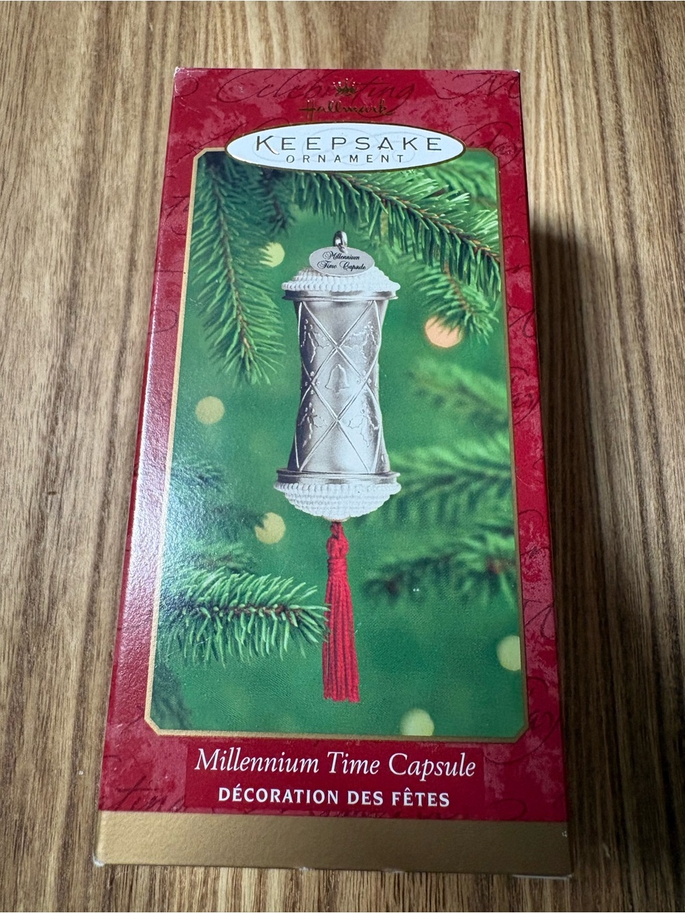 Hallmark Silver Ornament with Red Tassel